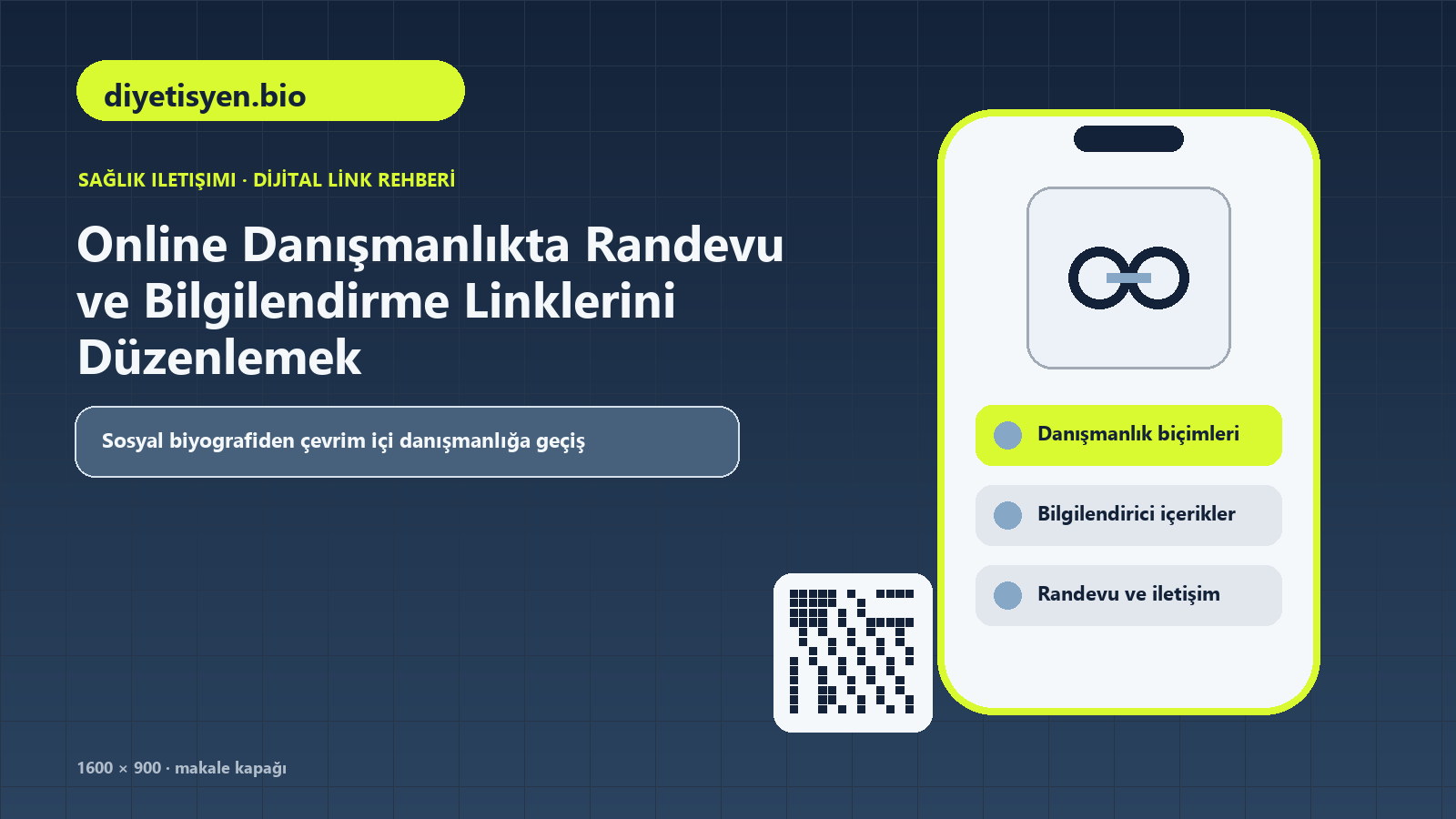 Online Danışmanlıkta Randevu ve Bilgilendirme Linklerini Düzenlemek için uzmanlık ve yaklaşım, danışmanlık biçimleri, bilgilendirici içerikler içeren kapak görseli